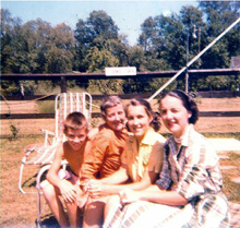 From left: Owen (son), Harriet (mother-in-law), Liadain (daughter), Harriet (wife)