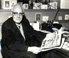O’Connor reading the Sunday Independent, signed photograph and wishing O’Connor a Happy New Year by the paper’s editor, Hector Legge, December 1961