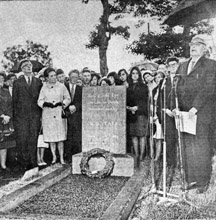 At the grave of W.B. Yeats, 1965, O'Connor delivering centenary oration
